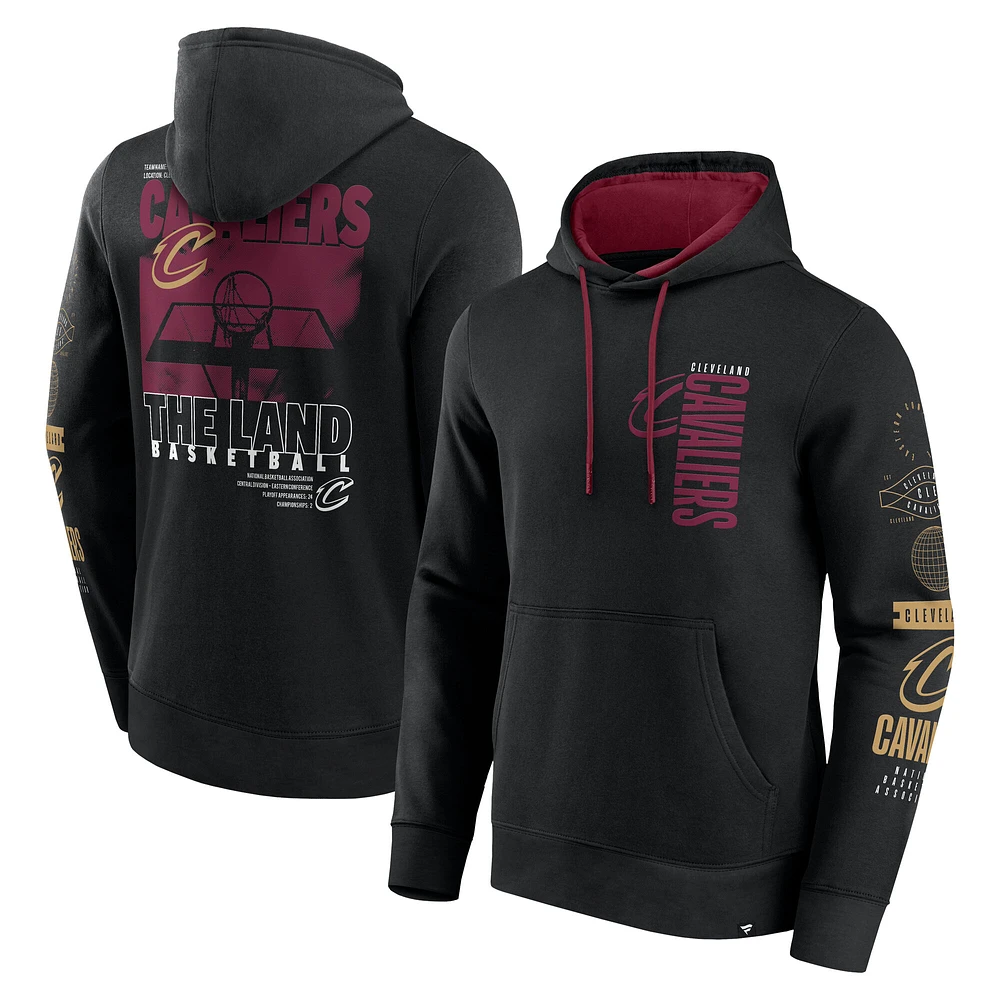 Men's Fanatics Black Cleveland Cavaliers Game Time Crossover Pullover Hoodie