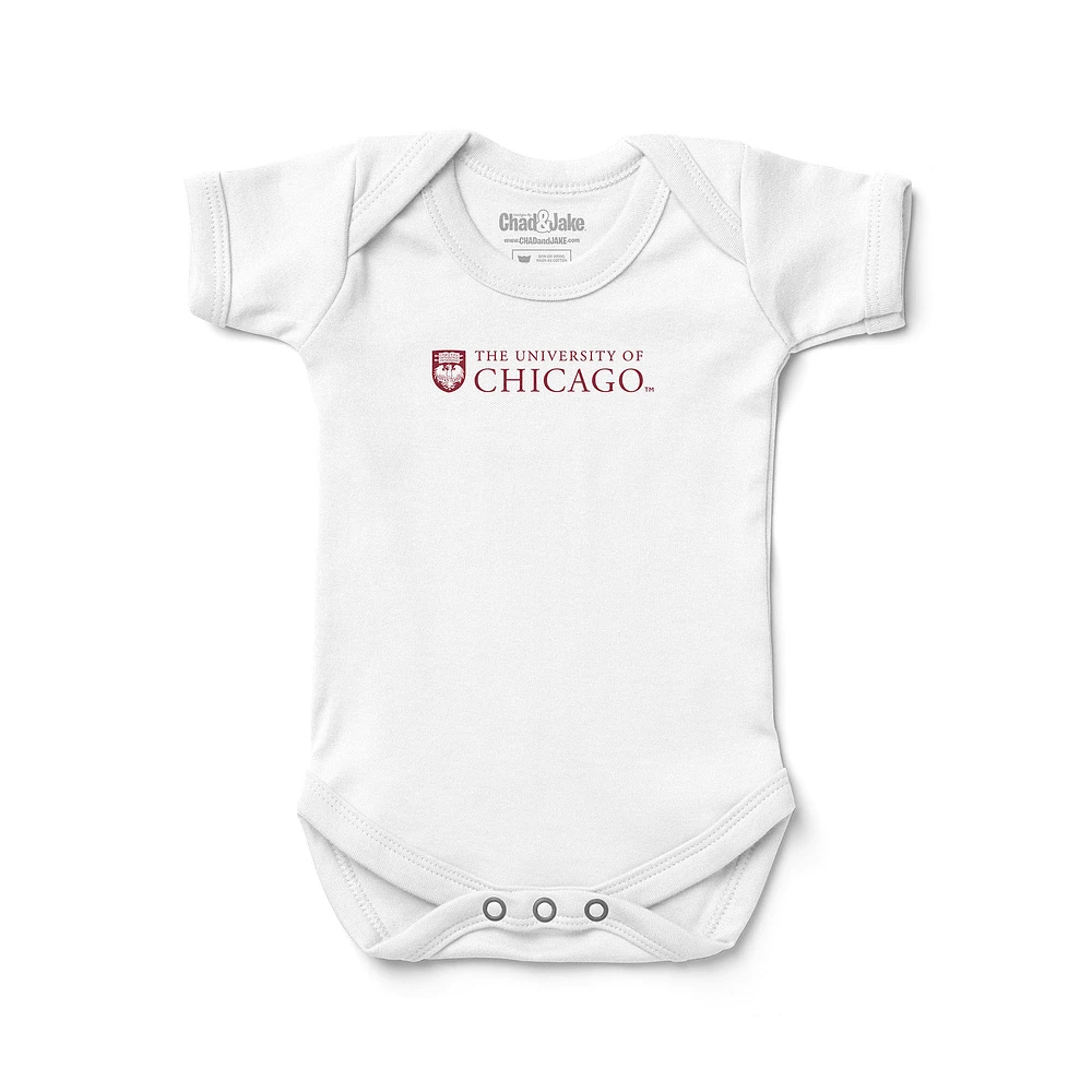 Newborn & Infant Chad Jake White UChicago Maroons Logo Bodysuit