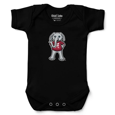 Newborn & Infant Chad Jake Black Alabama Crimson Tide Mascot Logo Bodysuit