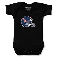 Newborn & Infant Chad Jake Black Ole Miss Rebels Helmet Logo Bodysuit