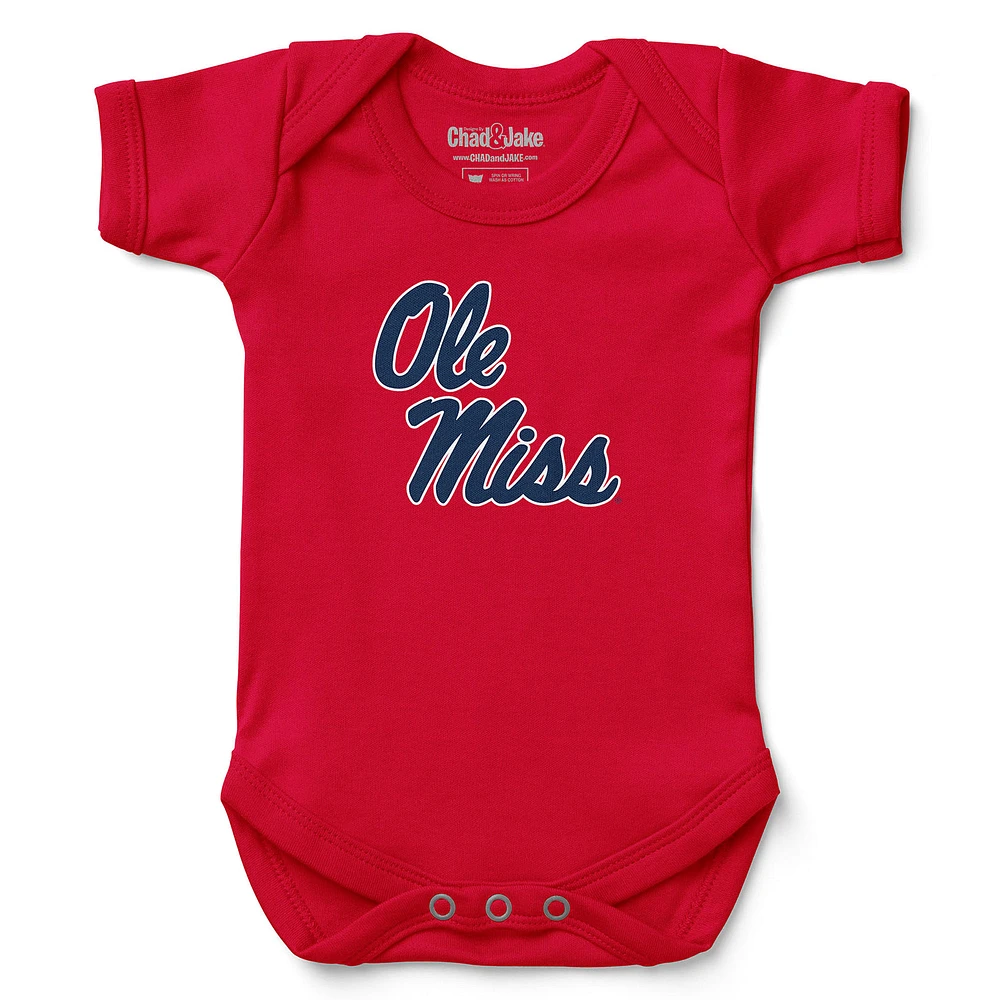 Newborn & Infant Chad Jake Red Ole Miss Rebels Logo Bodysuit