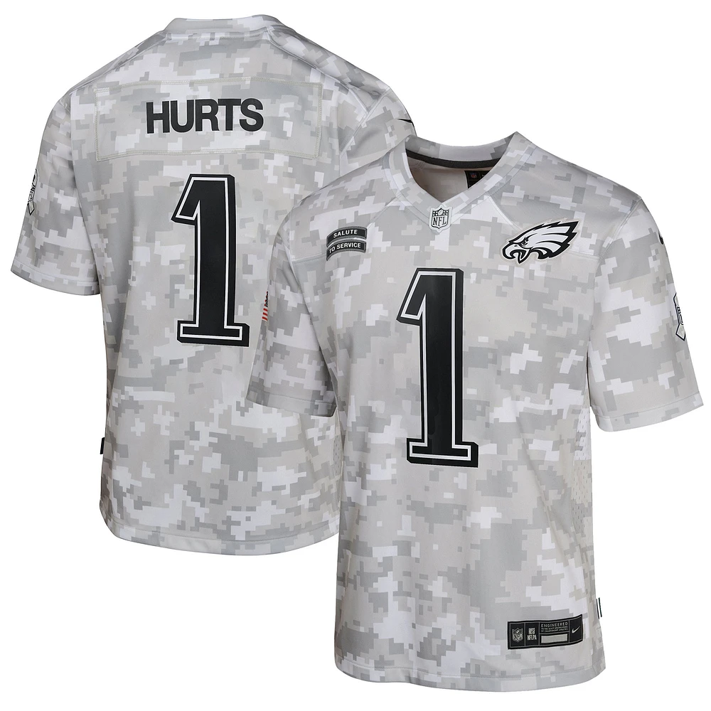 Youth Nike Jalen Hurts Arctic Camo Philadelphia Eagles 2024 Salute to Service Game Jersey