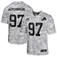 Youth Nike Aidan Hutchinson Arctic Camo Detroit Lions 2024 Salute to Service Game Jersey