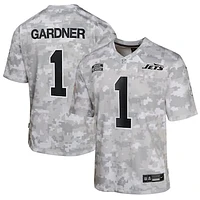 Youth Nike Sauce Gardner Arctic Camo New York Jets 2024 Salute to Service Game Jersey