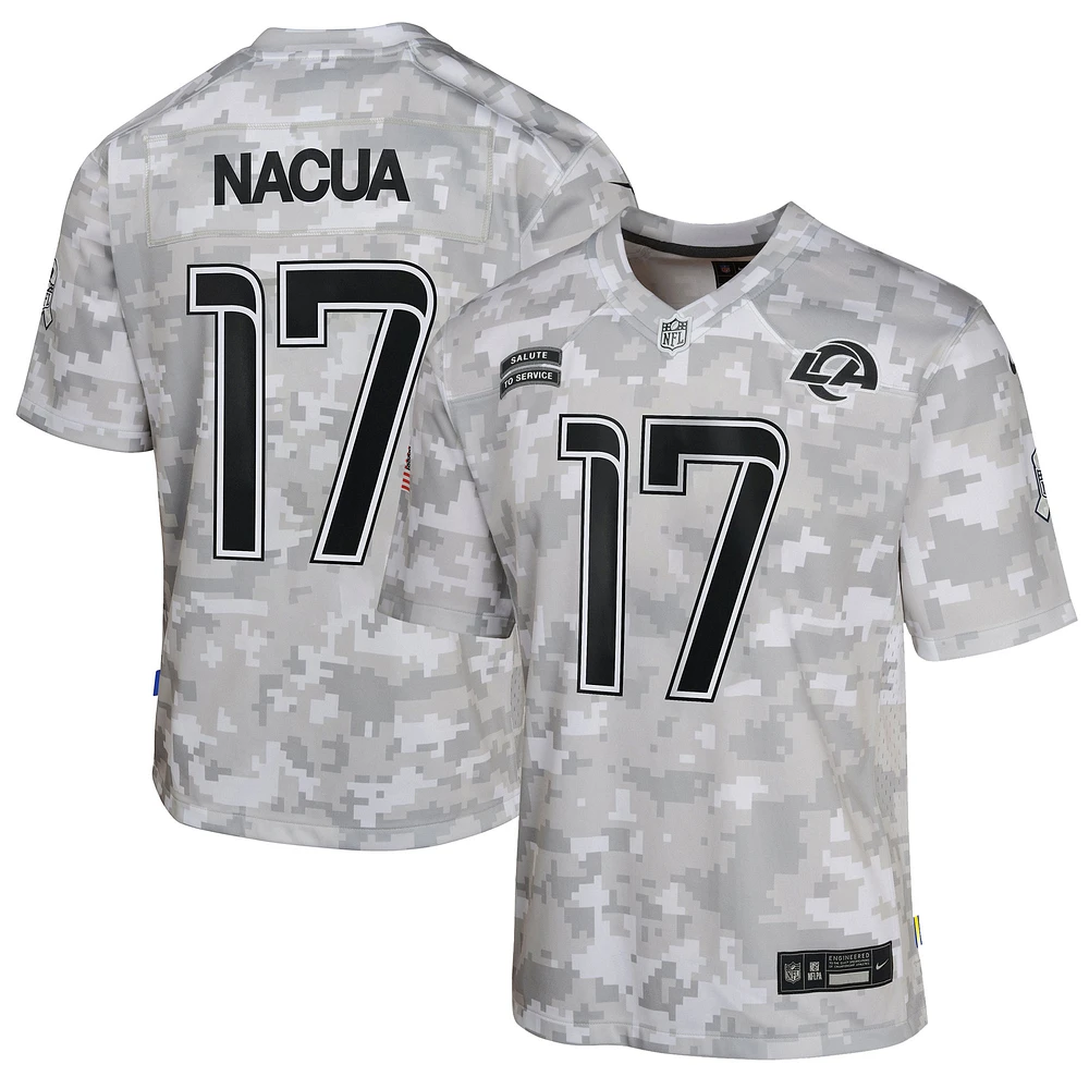 Youth Nike Puka Nacua Arctic Camo Los Angeles Rams 2024 Salute to Service Game Jersey