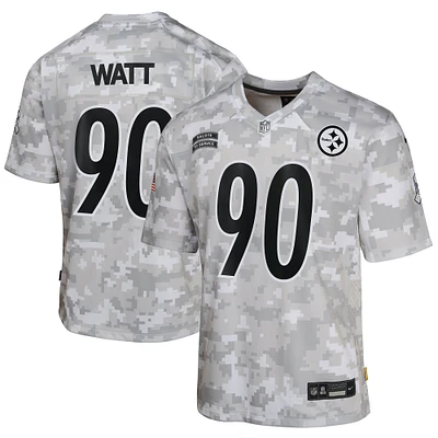 Youth Nike T.J. Watt Arctic Camo Pittsburgh Steelers 2024 Salute to Service Game Jersey