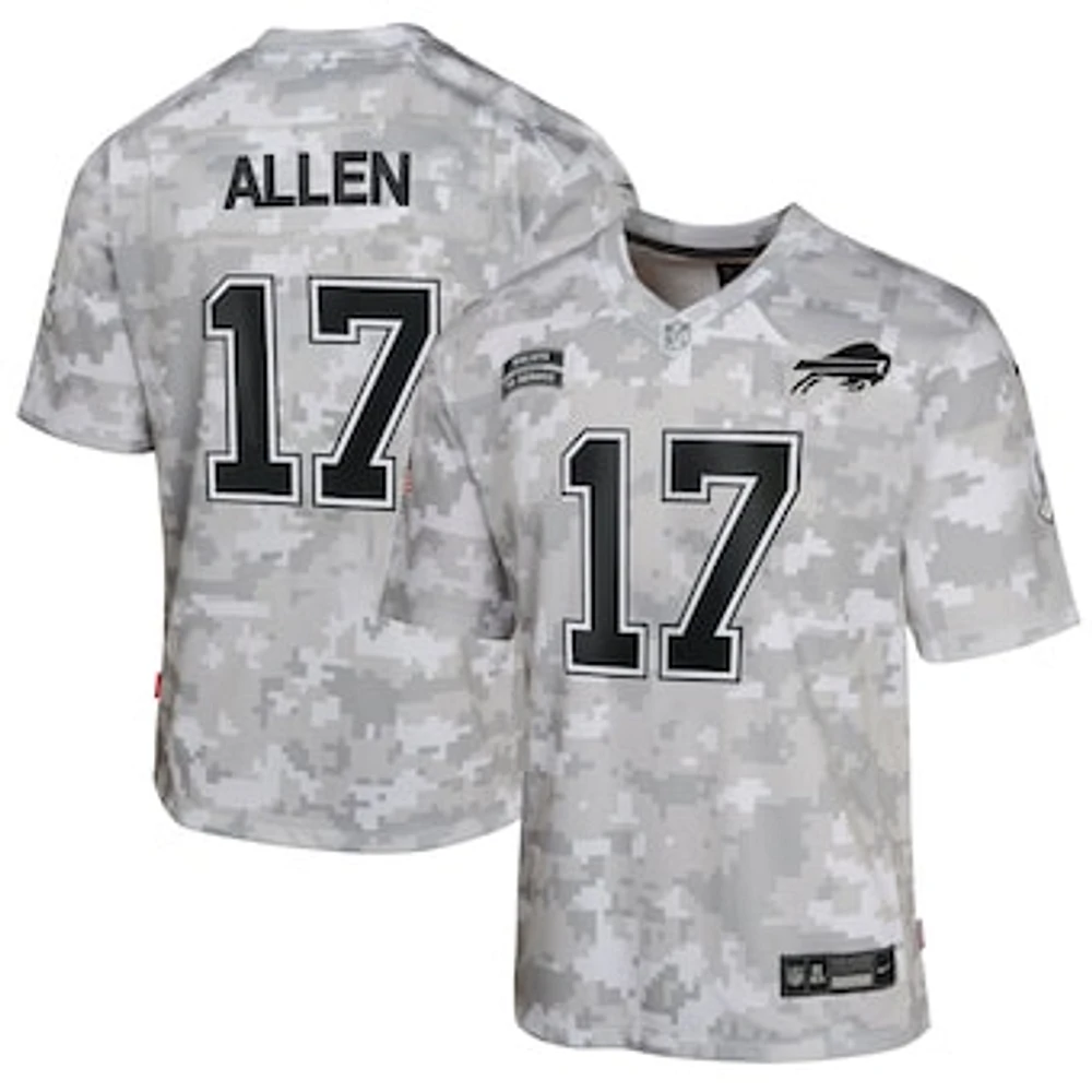 Youth Nike Josh Allen Arctic Camo Buffalo Bills 2024 Salute to Service Game Jersey