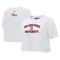 Women's Pro Standard Ohio State Buckeyes Classic Single Jersey Cropped Boxy T-Shirt