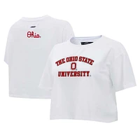 Women's Pro Standard Ohio State Buckeyes Classic Single Jersey Cropped Boxy T-Shirt