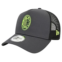 Men's New Era Gray AC Milan 9FORTY A-Frame Trucker Adjustable Hat