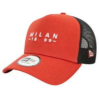 Men's New Era Brown AC Milan 9FORTY A-Frame Trucker Adjustable Hat