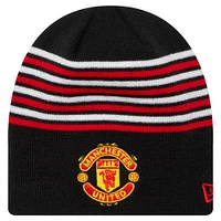 Men's New Era Black Manchester United Stripe Skull Knit Hat