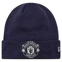 Men's New Era Navy Manchester United Rubber Cuff Knit Hat