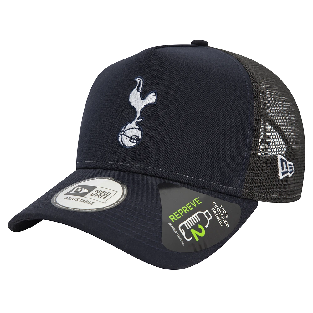 Men's New Era Navy Tottenham Hotspur Repreve 9FORTY A-Frame Trucker Adjustable Hat