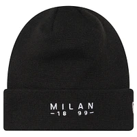 Men's New Era Black AC Milan Established Wordmark Cuffed Knit Hat