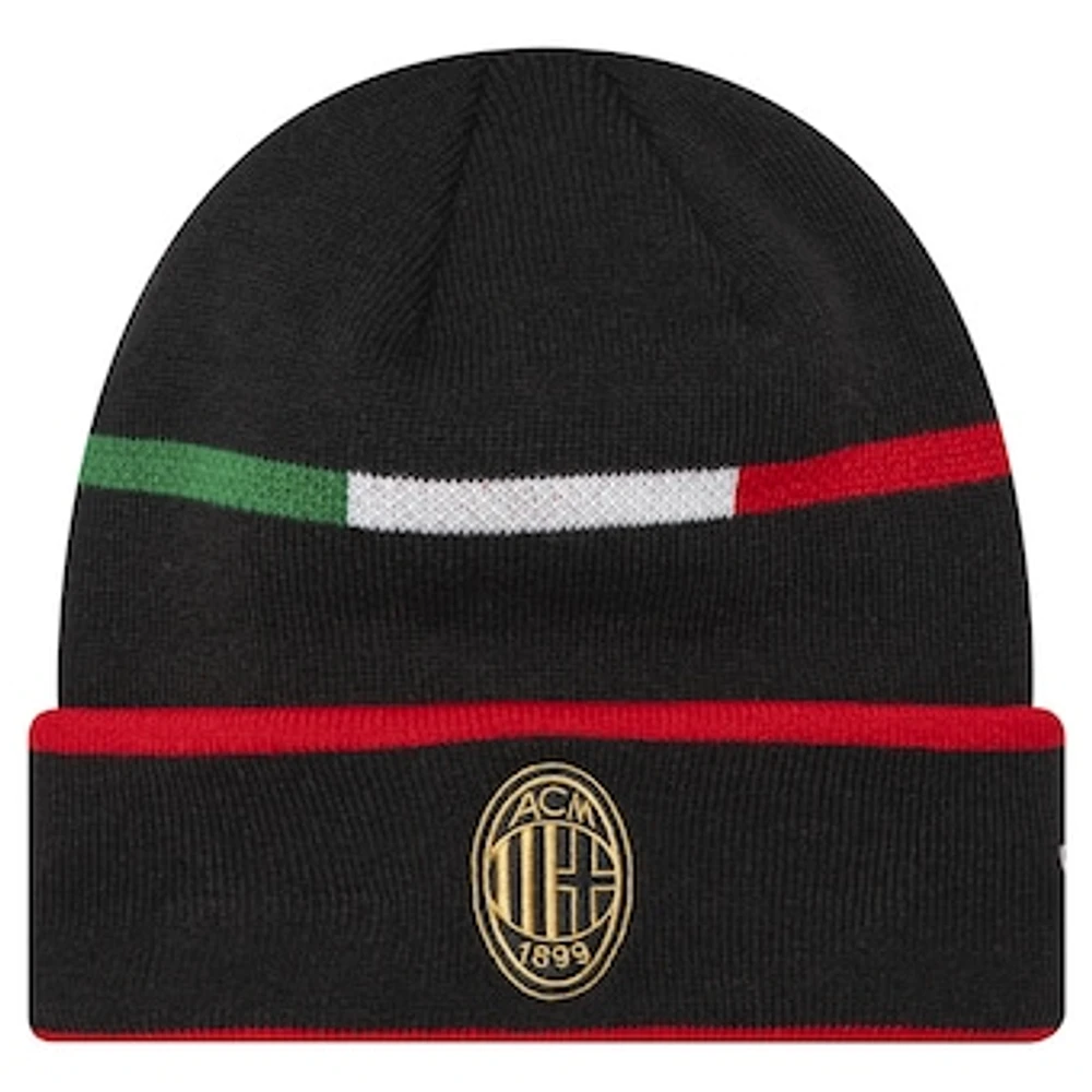 Men's New Era Black AC Milan 1995 Cuffed Knit Hat