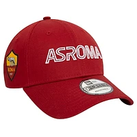 Men's New Era Red AS Roma Wordmark 9FORTY Adjustable Hat