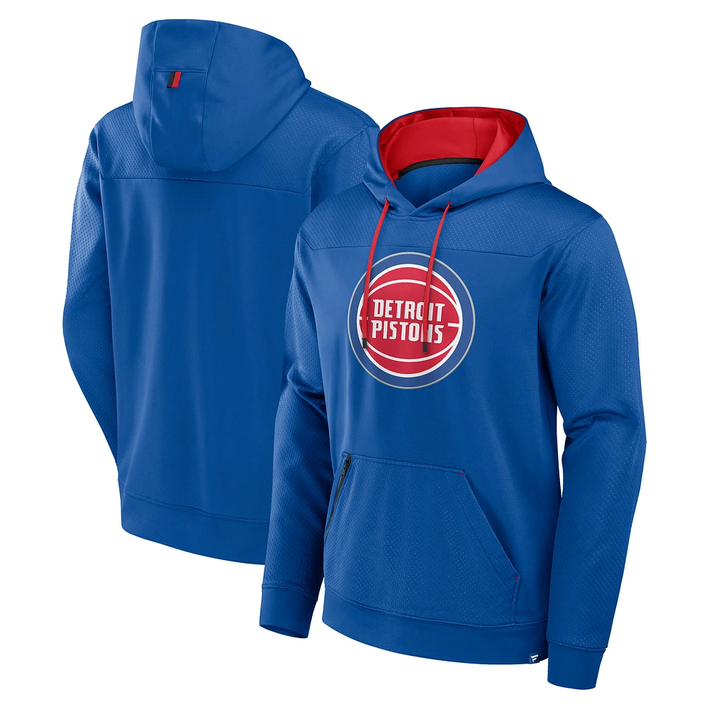 Men's Fanatics  Blue Detroit Pistons Reserve Defender Pullover Hoodie