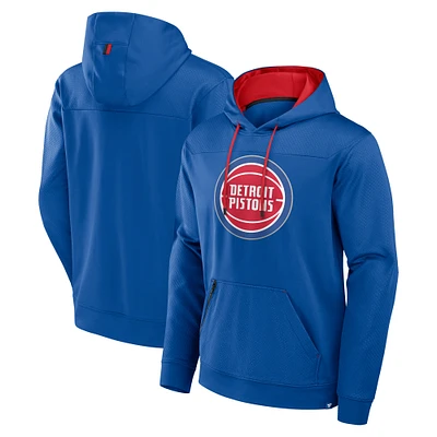 Men's Fanatics  Blue Detroit Pistons Reserve Defender Pullover Hoodie