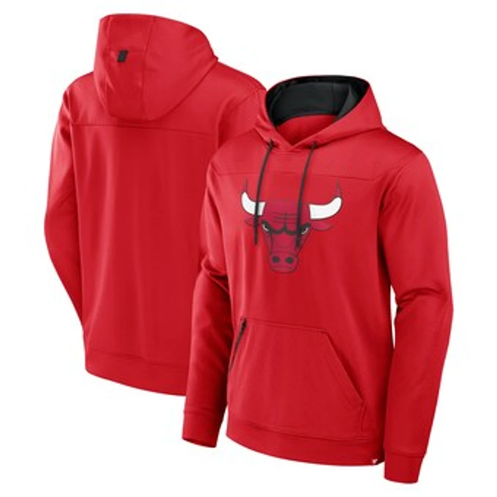 Men's Fanatics  Red Chicago Bulls Reserve Defender Pullover Hoodie