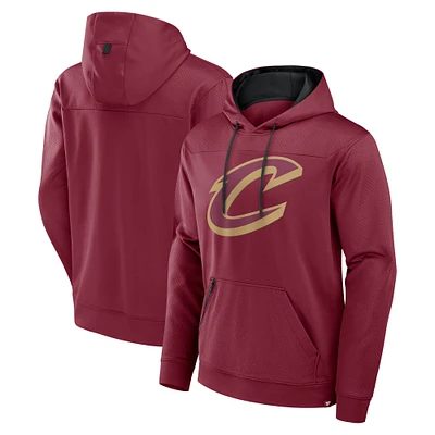 Men's Fanatics  Wine Cleveland Cavaliers Reserve Defender Pullover Hoodie