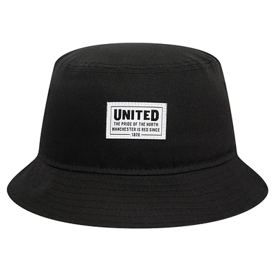 Men's New Era Black Manchester United Stitch Patch Bucket Hat