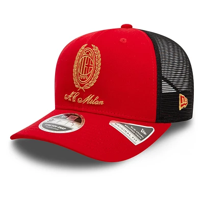 Men's New Era Red AC Milan Heritage Gold Original Fit 9FIFTY Stretch-Snap Hat