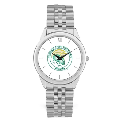 Men's Silver Norfolk State Spartans Rolled Link Watch