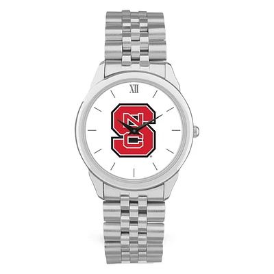Men's Silver NC State Wolfpack Rolled Link Watch