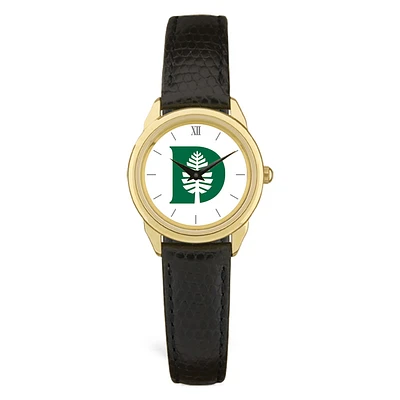 Women's Black Dartmouth Big Green Leather Watch