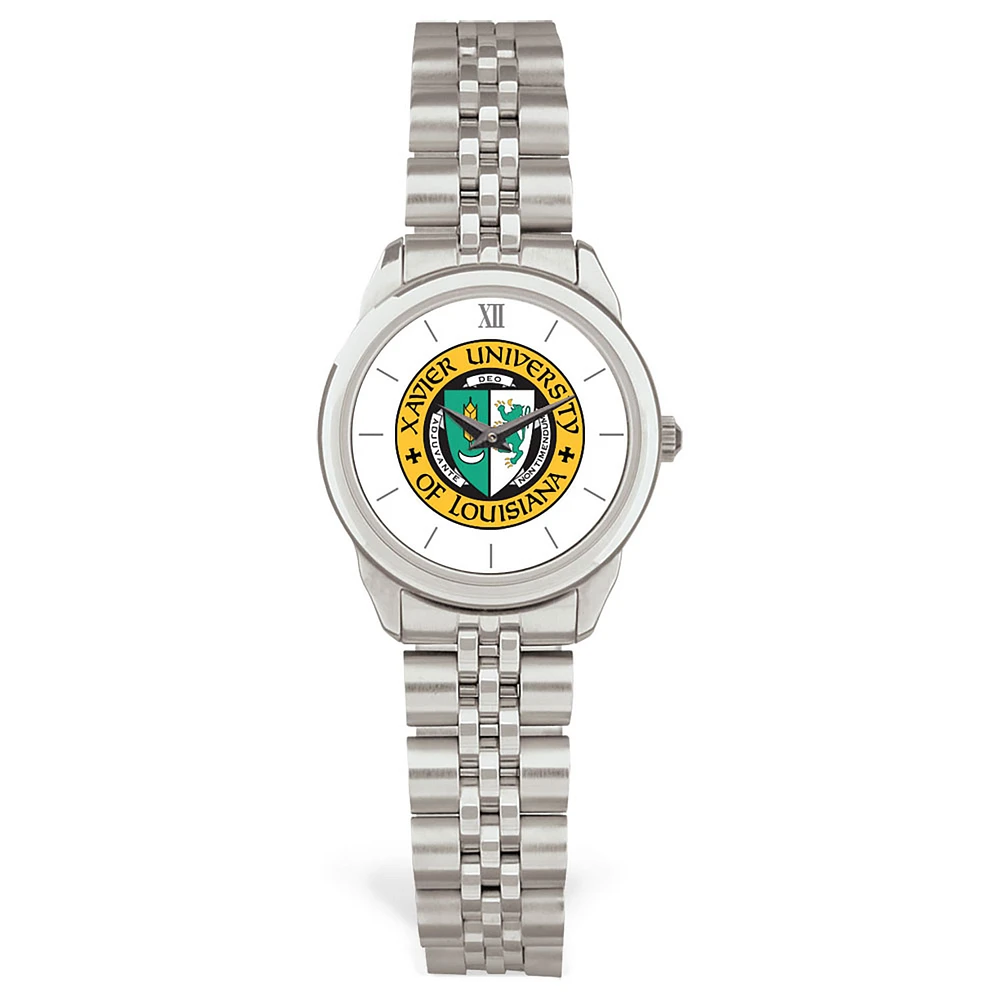 Women's Silver Xavier University of Louisiana Gold Rush Rolled Link Watch