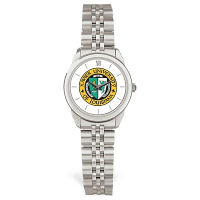 Women's Silver Xavier University of Louisiana Gold Rush Rolled Link Watch