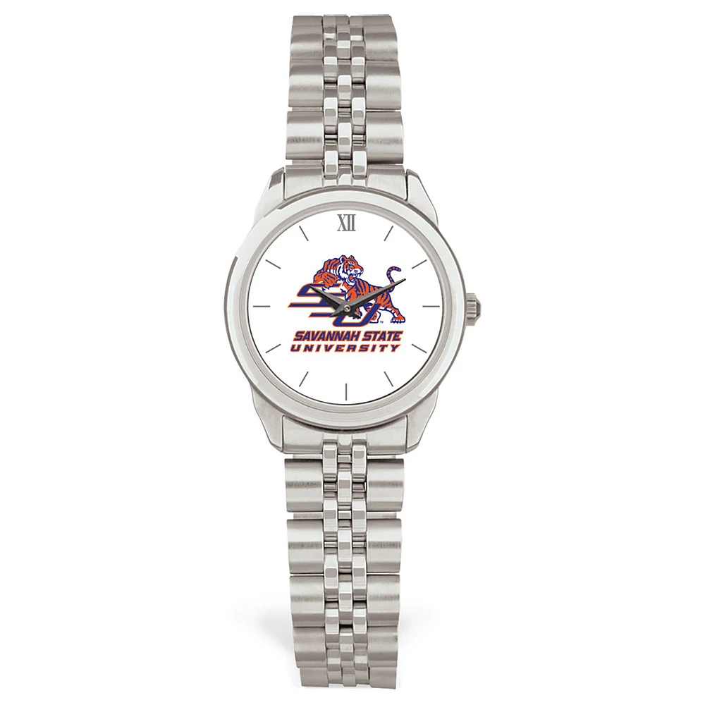 Women's Silver Savannah State Tigers Rolled Link Watch