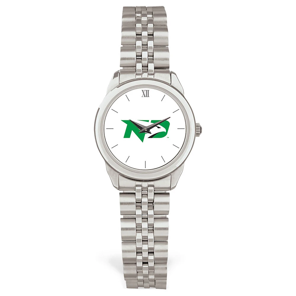 Women's Silver North Dakota Rolled Link Watch