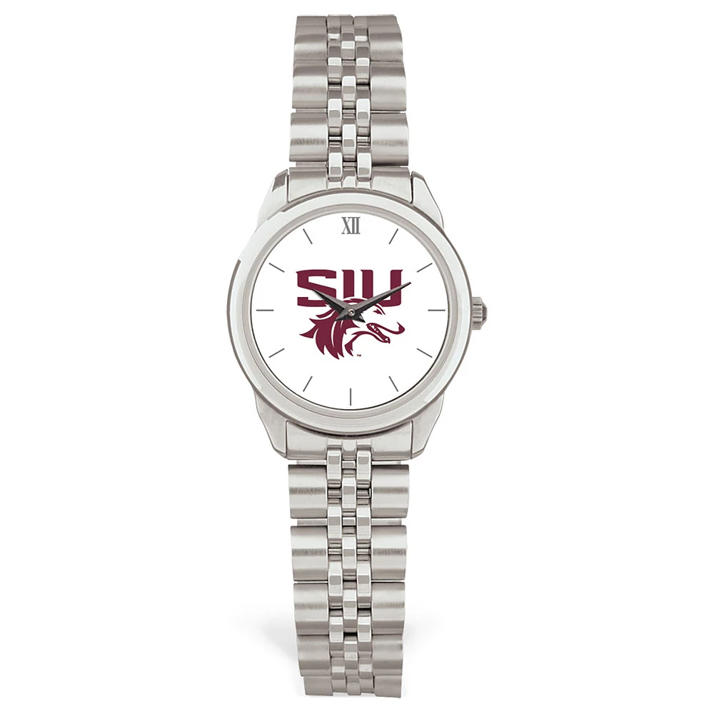 Women's Silver Southern Illinois Salukis Rolled Link Watch