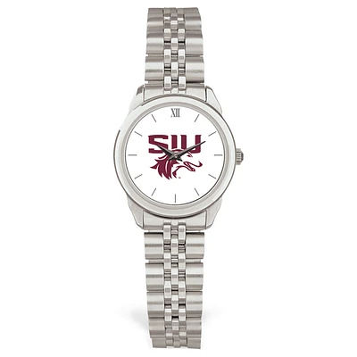 Women's Silver Southern Illinois Salukis Rolled Link Watch