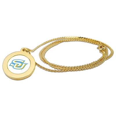 Gold Southern University Jaguars Pendant Necklace