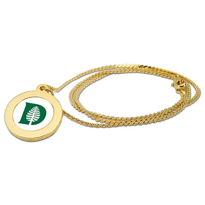 Gold Dartmouth Big Green Pendant Necklace