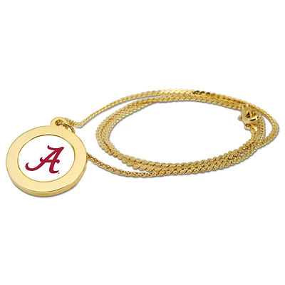 Gold Alabama Crimson Tide Pendant Necklace