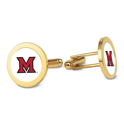Gold Miami University RedHawks Cufflinks