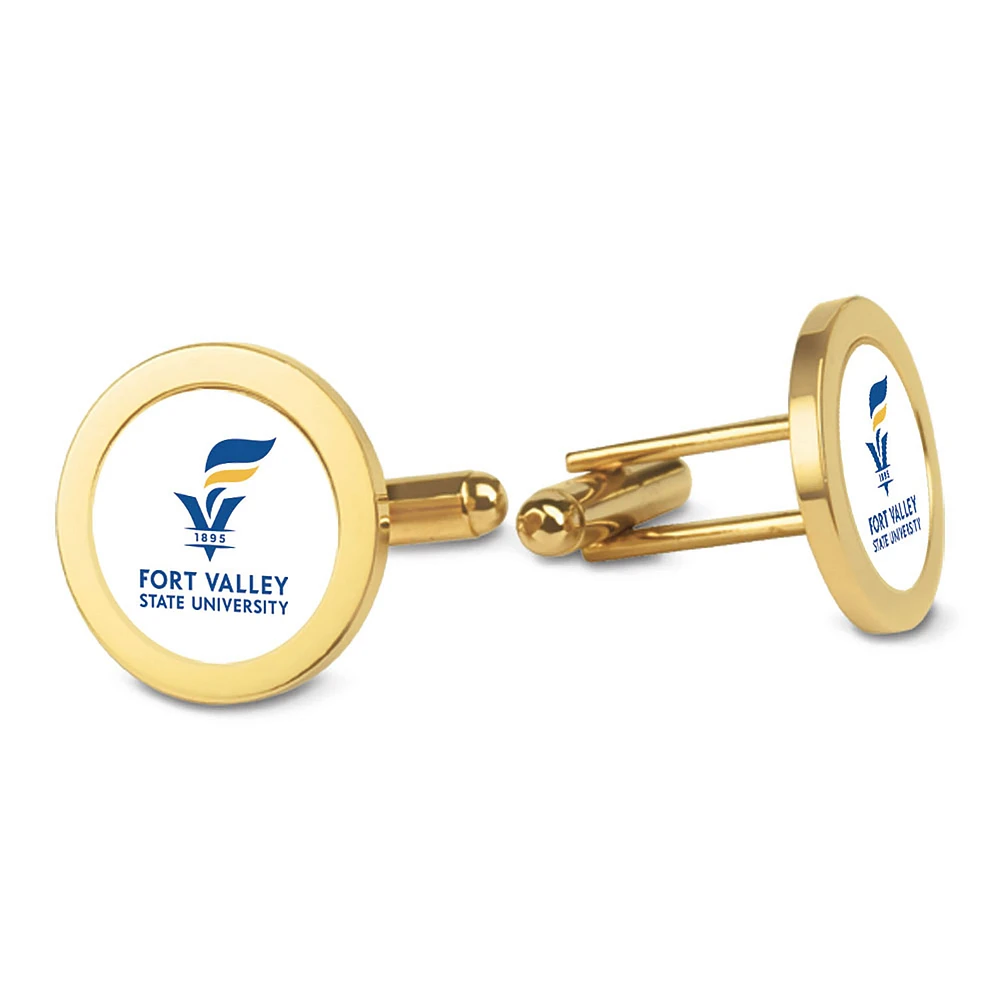 Gold Fort Valley State Wildcats Cufflinks