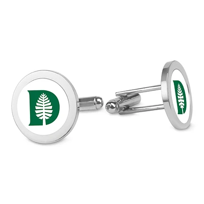 Silver Dartmouth Big Green Cufflinks