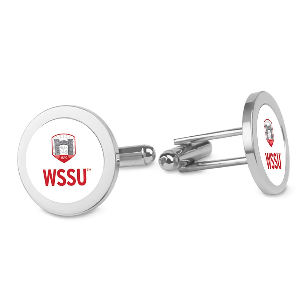 Silver Winston-Salem State Rams Cufflinks