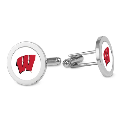 Silver Wisconsin Badgers Cufflinks