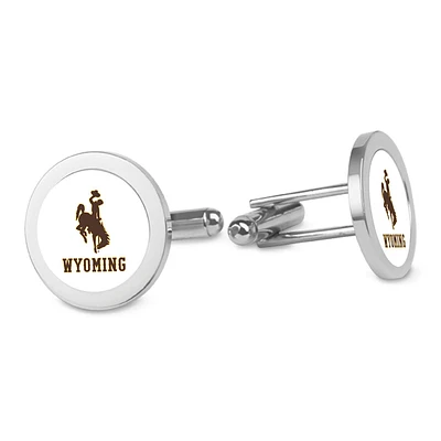 Silver Wyoming Cowboys Cufflinks