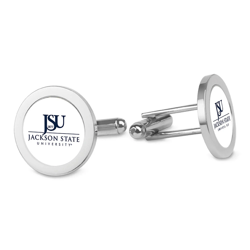 Silver Jackson State Tigers Cufflinks