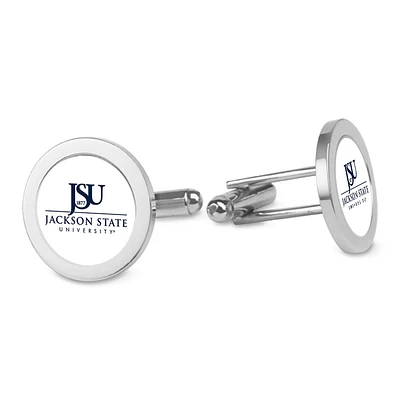 Silver Jackson State Tigers Cufflinks
