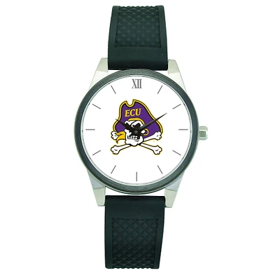Women's Black ECU Pirates Silicone Strap Wristwatch
