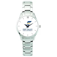 Men's Silver Fort Valley State Wildcats Stainless Steel Wristwatch