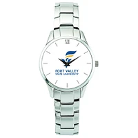 Men's Silver Fort Valley State Wildcats Stainless Steel Wristwatch